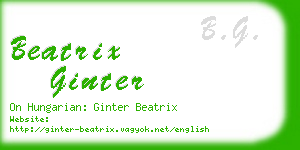 beatrix ginter business card